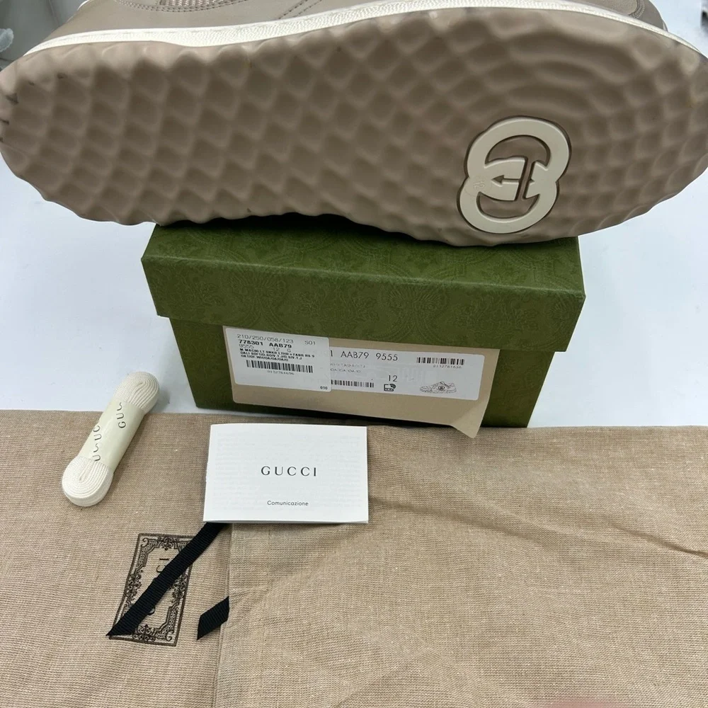 Men's Gucci Mac 80 Dune beige low top sneakers size 12 made in Italy